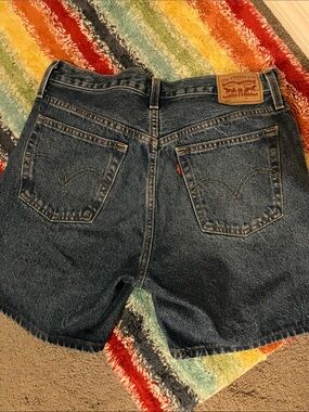 Levi's Women's Blue High-Rise Denim Shorts